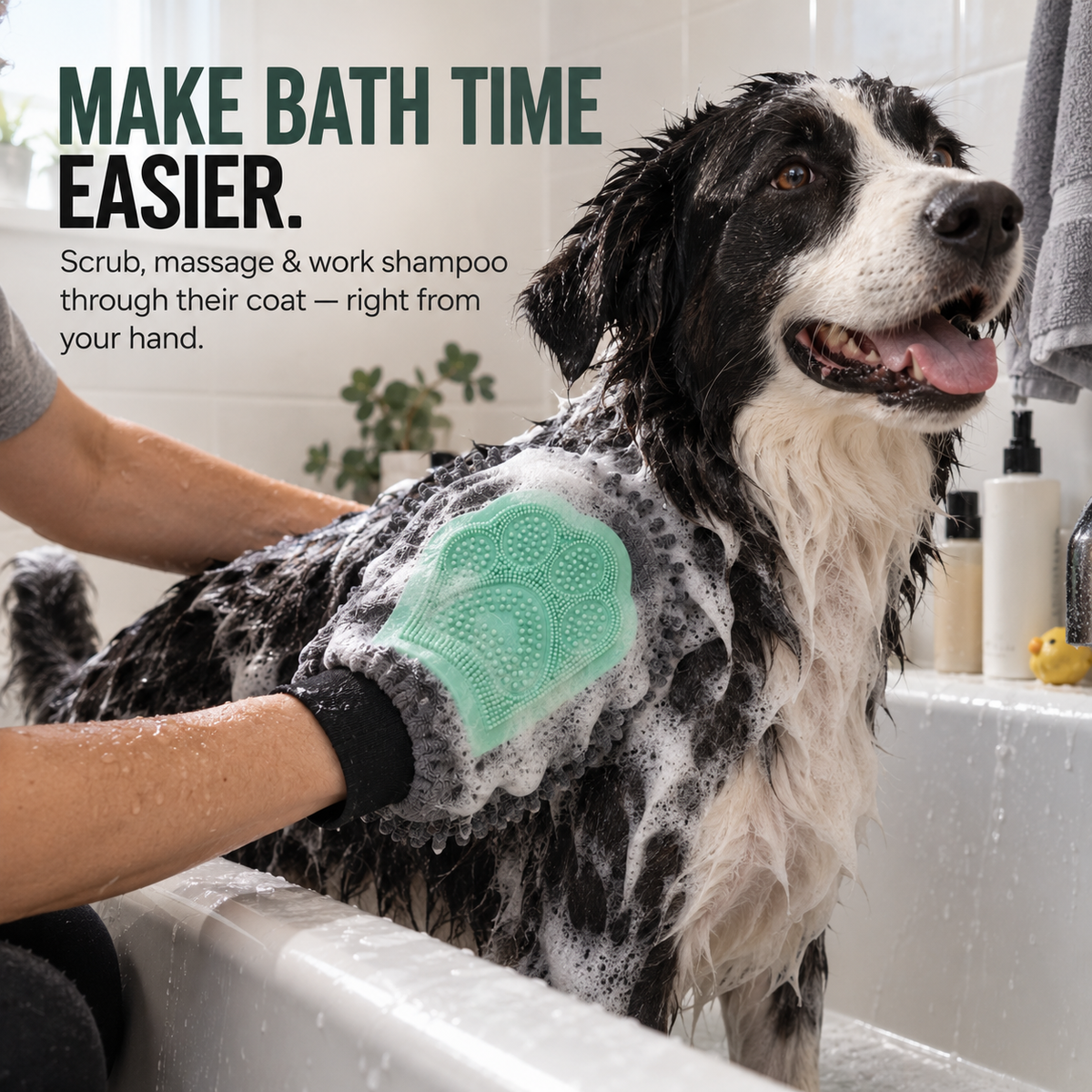 2-in-1 Dog Grooming & Bath Mitt