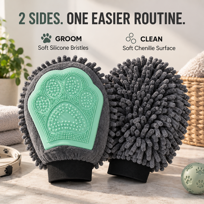 2-in-1 Dog Grooming & Bath Mitt