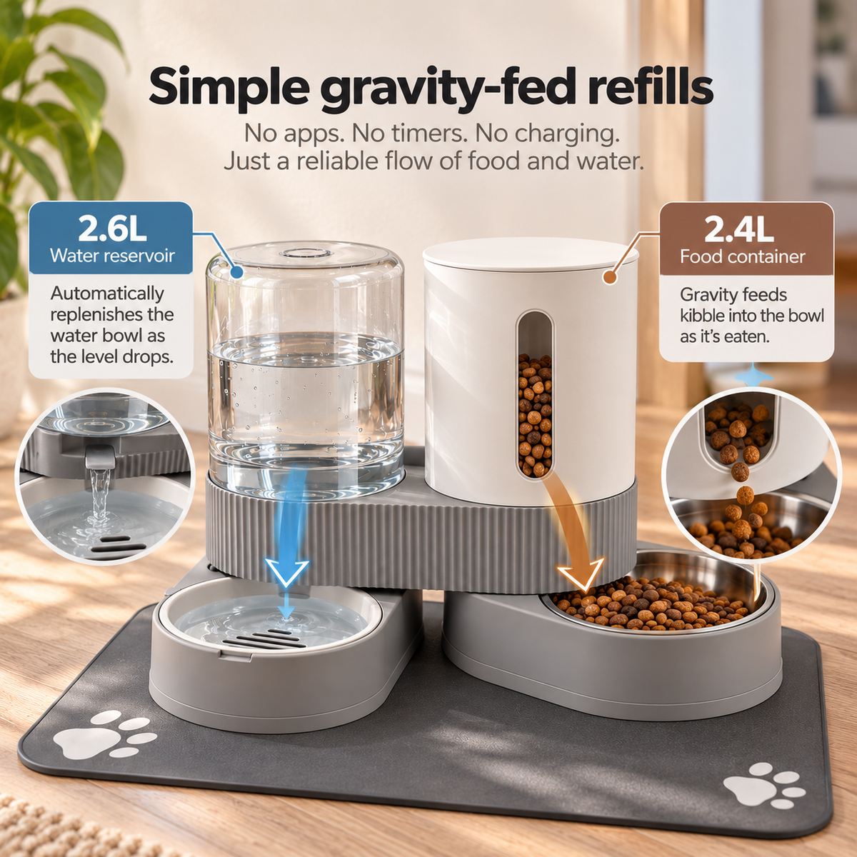 DailyFlow™ Gravity Feeder & Waterer